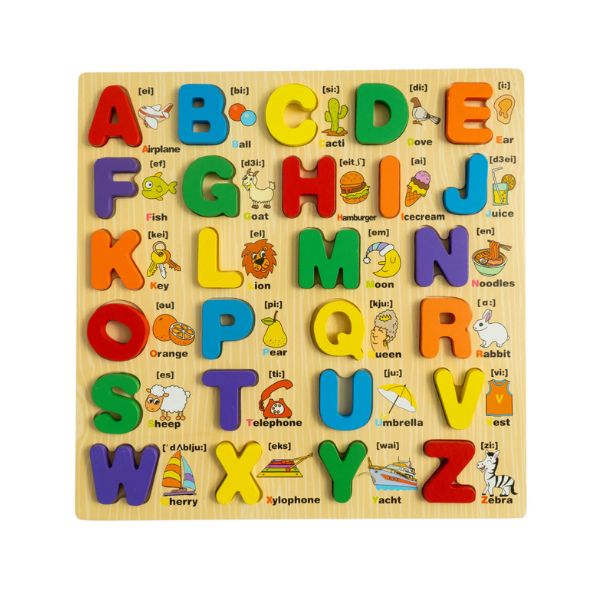 English Wooden Alphabet Puzzle Learning Board